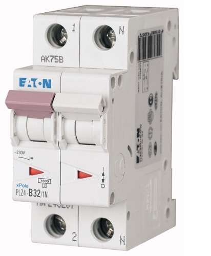 Interruttore Magnetotermico 2x32A C 4,5KA PLZ4-C32/1N-MW